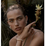 Elegant French Pearl C - Shaped Hoop Earrings - floysun