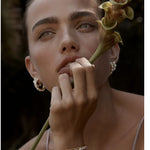 Elegant French Pearl C - Shaped Hoop Earrings - floysun