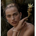 Elegant French Pearl C - Shaped Hoop Earrings - floysun
