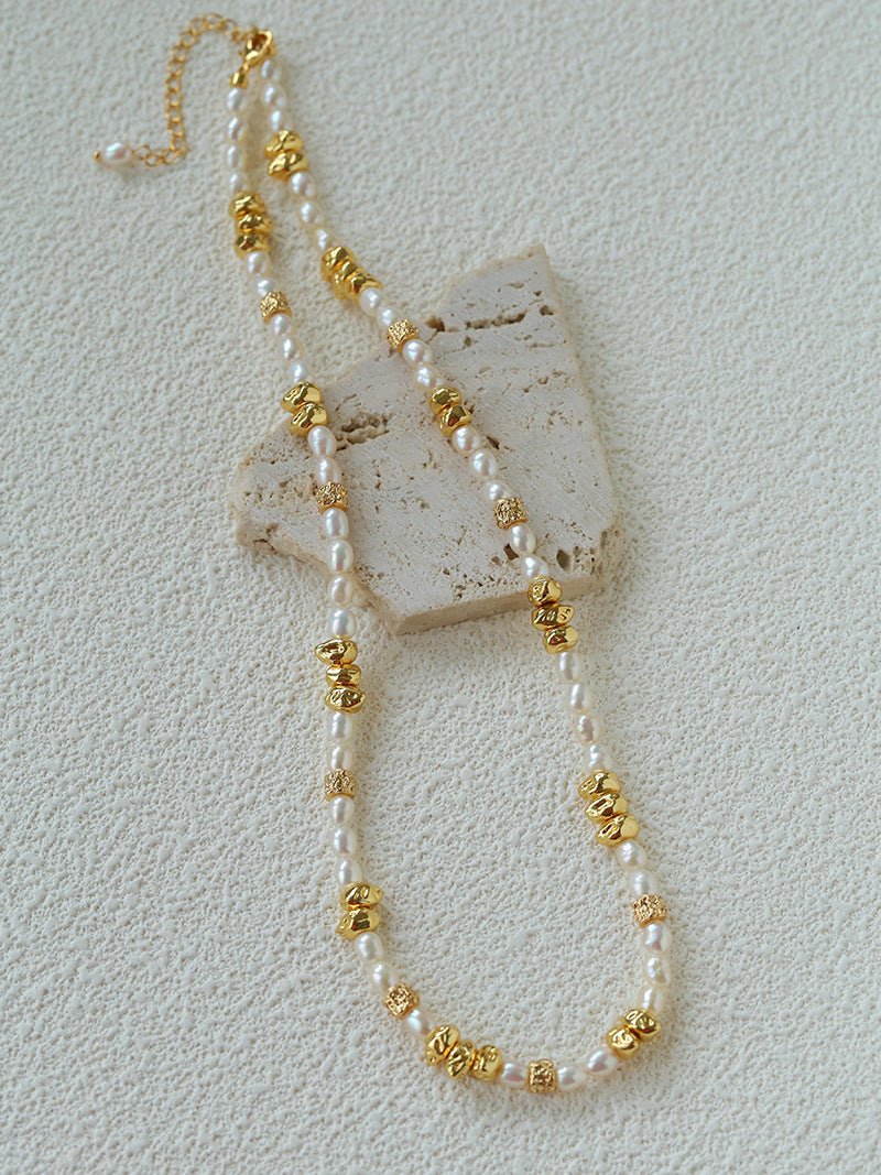 Elegant Minimalist Freshwater Pearl Beaded Choker Necklace - floysun