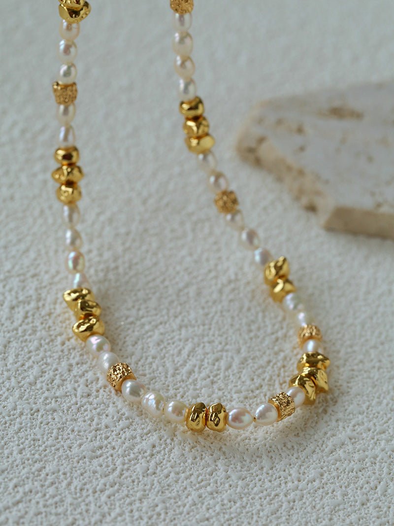 Elegant Minimalist Freshwater Pearl Beaded Choker Necklace - floysun
