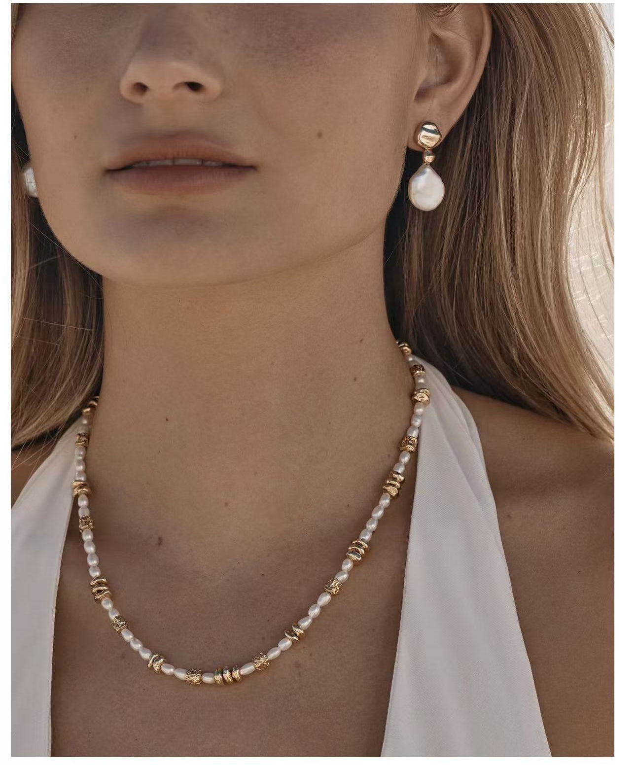 Elegant Minimalist Freshwater Pearl Beaded Choker Necklace - floysun