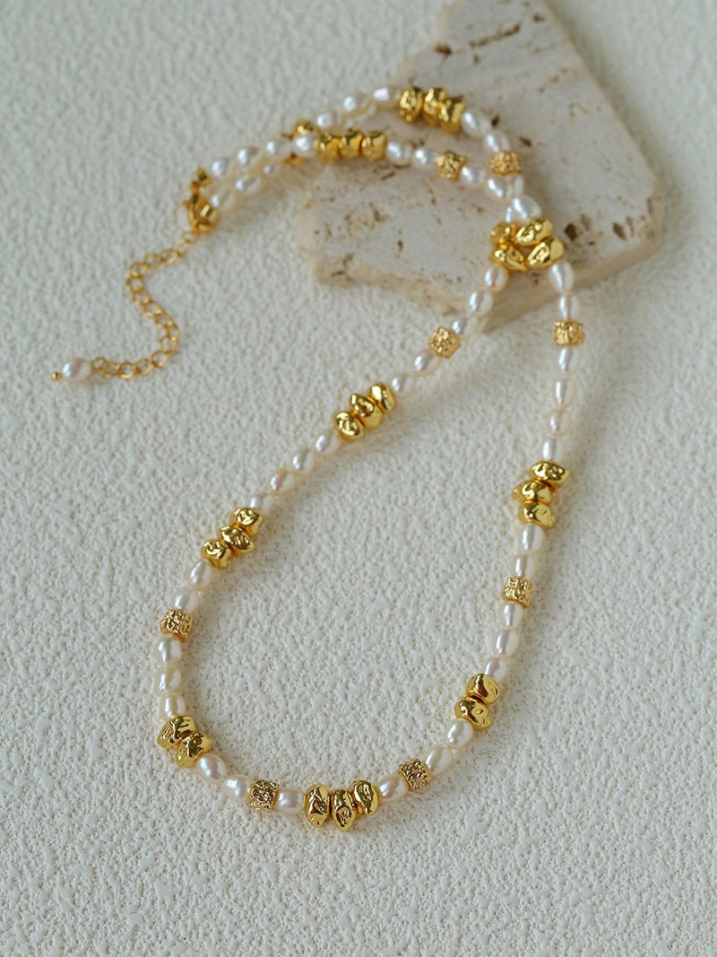 Elegant Minimalist Freshwater Pearl Beaded Choker Necklace - floysun