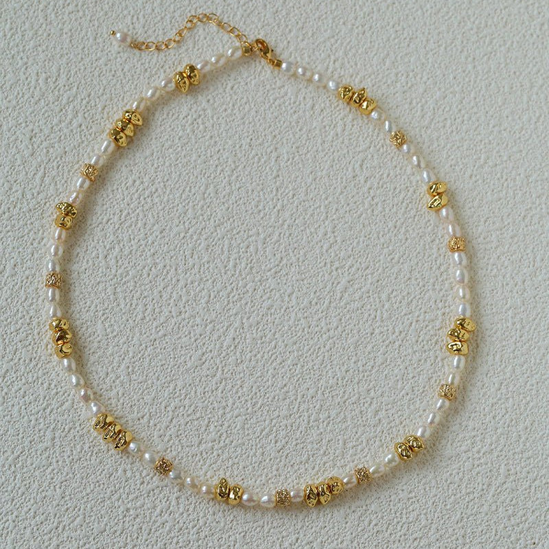 Elegant Minimalist Freshwater Pearl Beaded Choker Necklace - floysun