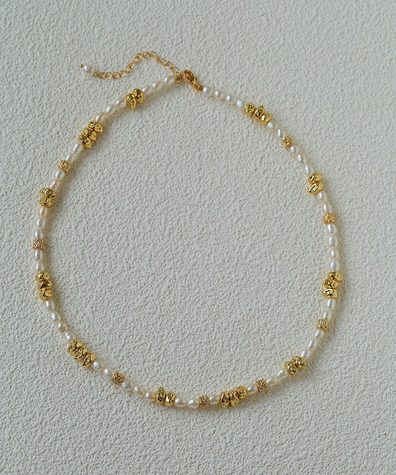 Elegant Minimalist Freshwater Pearl Beaded Choker Necklace - floysun
