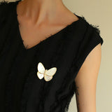 Elegant Mother of Pearl Butterfly Brooch - floysun