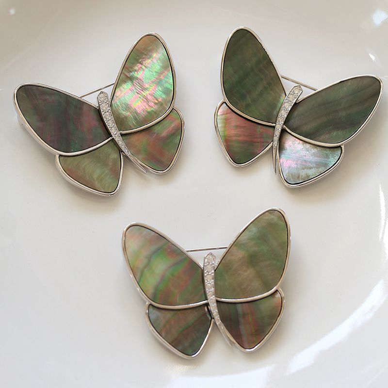 Elegant Mother of Pearl Butterfly Brooch - floysun