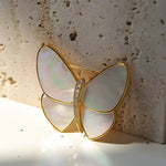 Elegant Mother of Pearl Butterfly Brooch - floysun