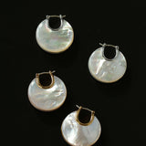 Elegant Mother - of - Pearl Double - Sided Earrings - floysun