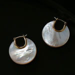 Elegant Mother - of - Pearl Double - Sided Earrings - floysun