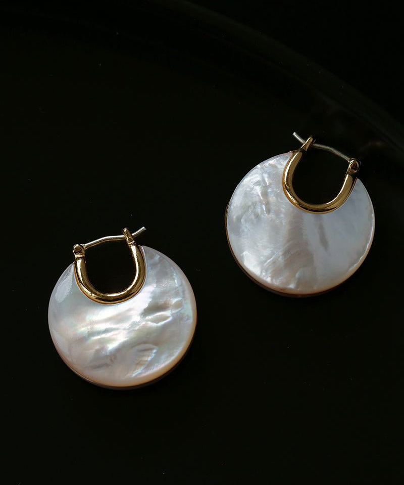 Elegant Mother - of - Pearl Double - Sided Earrings - floysun