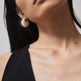 Elegant Mother - of - Pearl Double - Sided Earrings - floysun