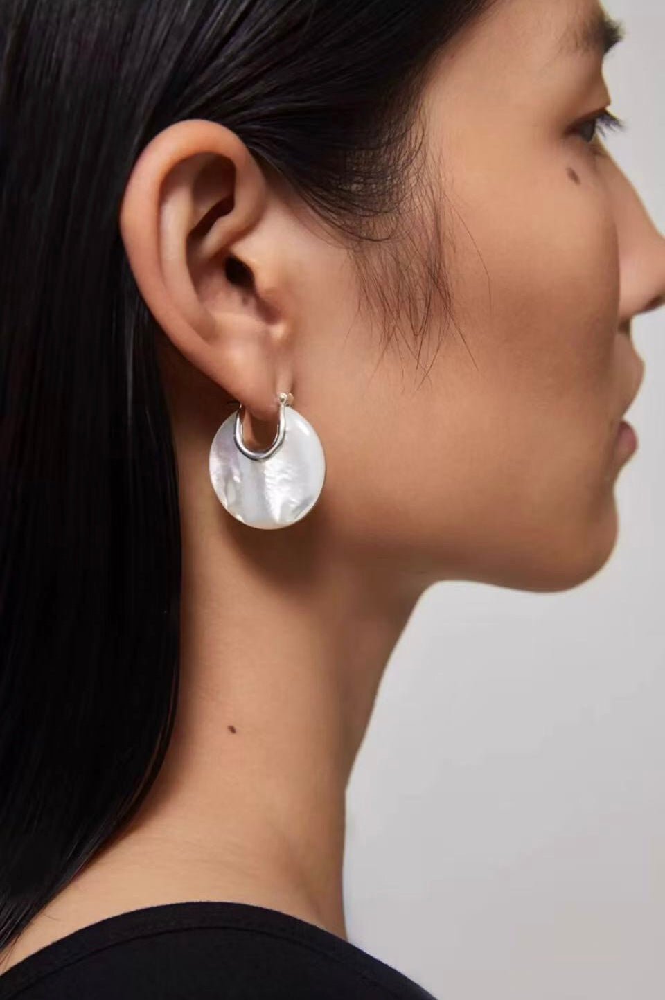 Elegant Mother - of - Pearl Double - Sided Earrings - floysun