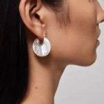 Elegant Mother - of - Pearl Double - Sided Earrings - floysun