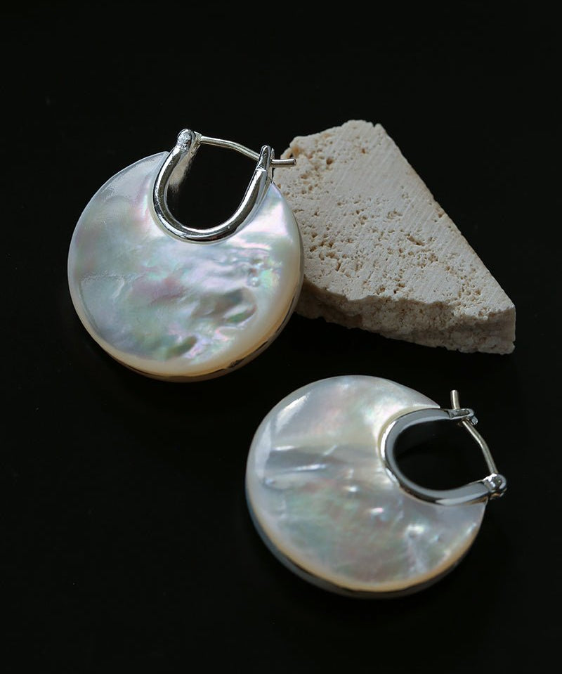 Elegant Mother - of - Pearl Double - Sided Earrings - floysun