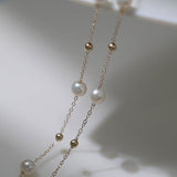 Elegant Stardust Pearl Chain Necklace - floysun