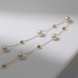 Elegant Stardust Pearl Chain Necklace - floysun