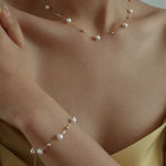 Elegant Stardust Pearl Chain Necklace - floysun