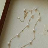 Elegant Stardust Pearl Chain Necklace - floysun