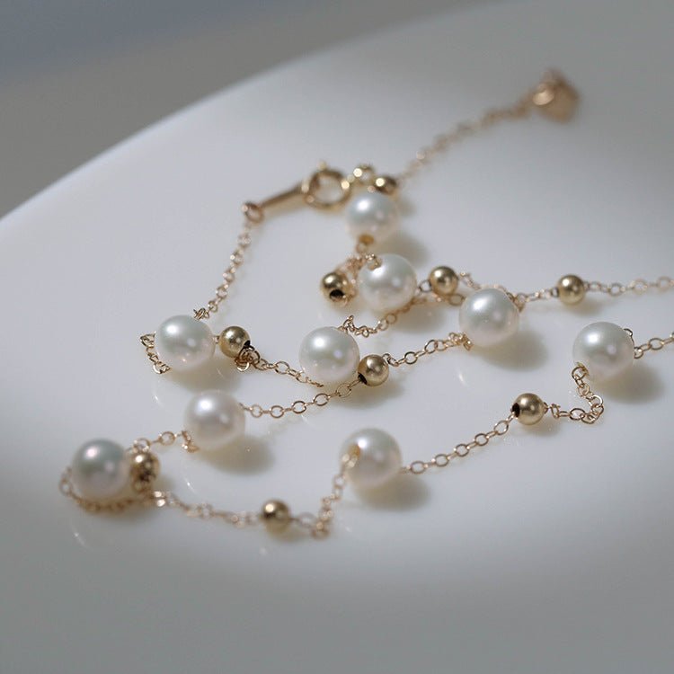 Elegant Stardust Pearl Chain Necklace - floysun