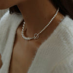 Elegant Swarovski Pearl Gradient Collarbone Necklace - floysun