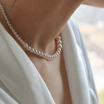 Elegant Swarovski Pearl Gradient Collarbone Necklace - floysun