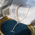 Elegant Swarovski Pearl Gradient Collarbone Necklace - floysun