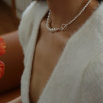 Elegant Swarovski Pearl Gradient Collarbone Necklace - floysun