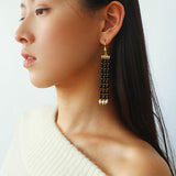 Elegant Tassel Agate Beaded Earrings - floysun