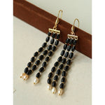Elegant Tassel Agate Beaded Earrings - floysun