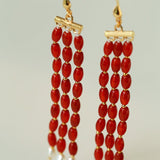 Elegant Tassel Agate Beaded Earrings - floysun