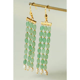 Elegant Tassel Agate Beaded Earrings - floysun