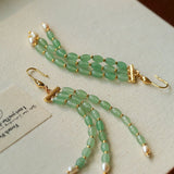 Elegant Tassel Agate Beaded Earrings - floysun