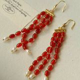 Elegant Tassel Agate Beaded Earrings - floysun