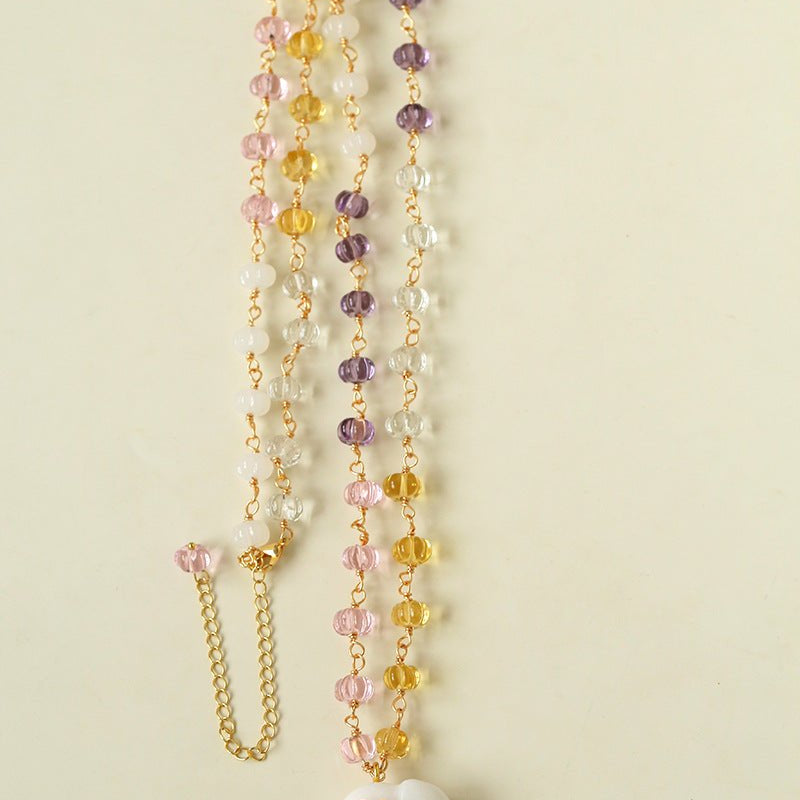 Elephant Jade & Glass Bead Necklace - floysun