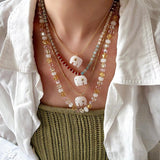 Elephant Jade & Glass Bead Necklace - floysun