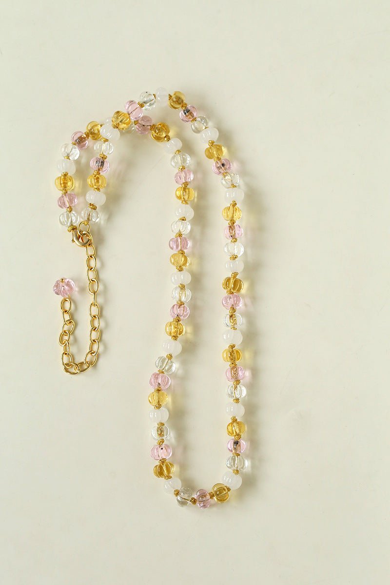 Elephant Jade & Glass Bead Necklace - floysun