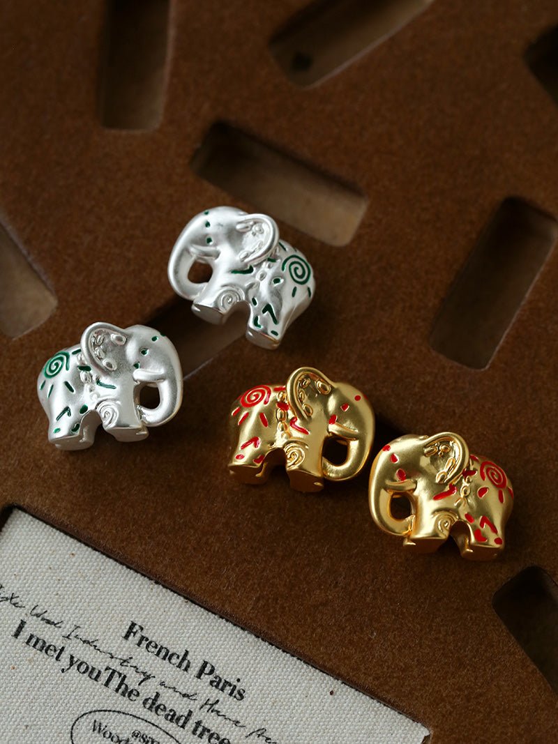Elephant Totem Stud Earrings - floysun