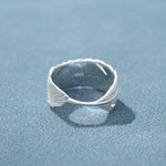 Embossed Feather Wide Band Ring - floysun
