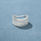 Embossed Feather Wide Band Ring - floysun