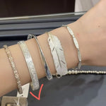 Embossed Feather Wide Open Bracelet - floysun