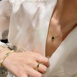 Emerald Perfume Bottle Necklace - floysun