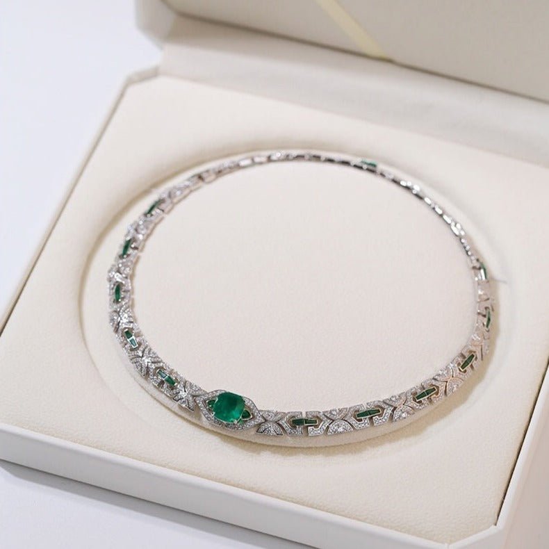 Emerald Serpent Gleam Necklace - floysun