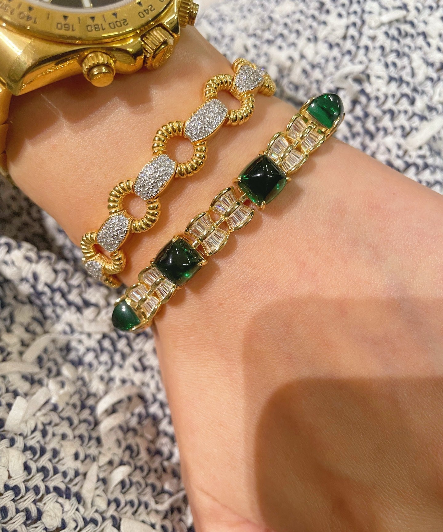 Emerald Sugar - Tower T - Cut Pavé Bracelet - floysun