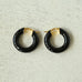 Enamel Glazed Hoops Earrings-Black - floysun