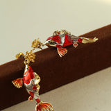 Enamel Koi Fish Pendant Earrings - floysun
