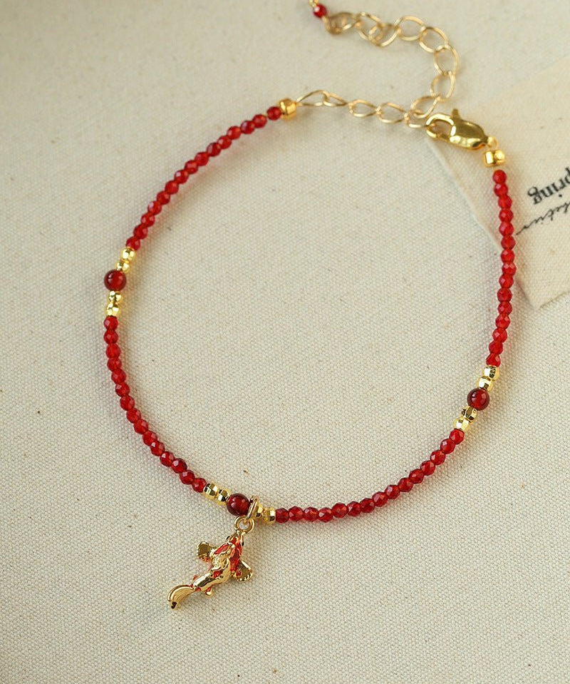 Enamel Koi Fish Red Spinel Bracelet - floysun