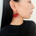 Enamel Red Horse Hoop Earrings – Symbol of Success - floysun
