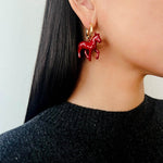 Enamel Red Horse Hoop Earrings – Symbol of Success - floysun