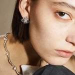 Engraved Lace Cross Floral Earrings - floysun